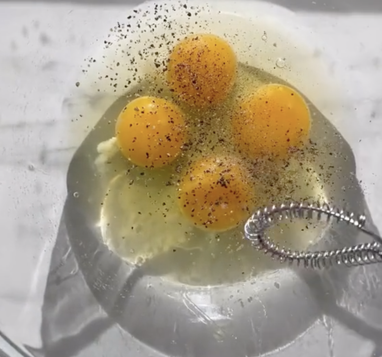 cracked eggs in a bowl